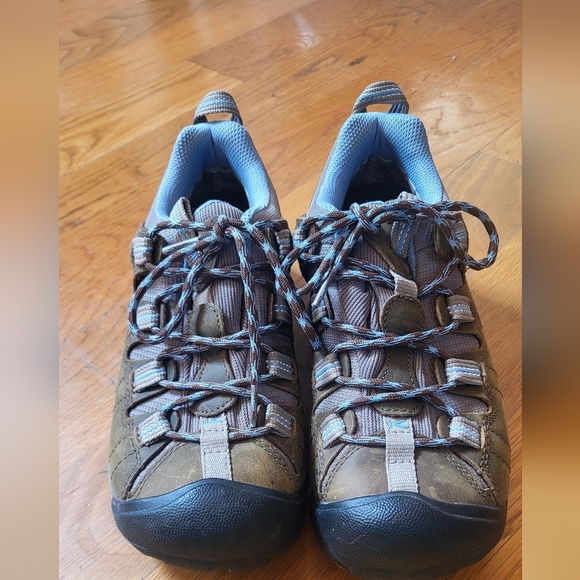 KEEN Brown/blue low top hikers sz. 7 - Picture 2 of 8